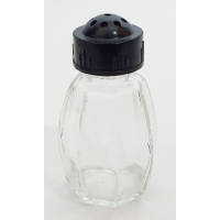 Vintage glazen zoutstrooier met kunststof dop